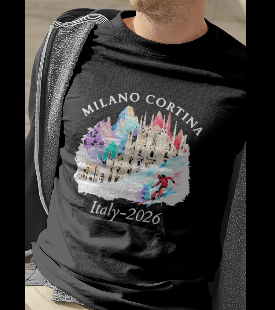 Milano Cortina Italy Winter 2026 Skiing Event T-Shirt