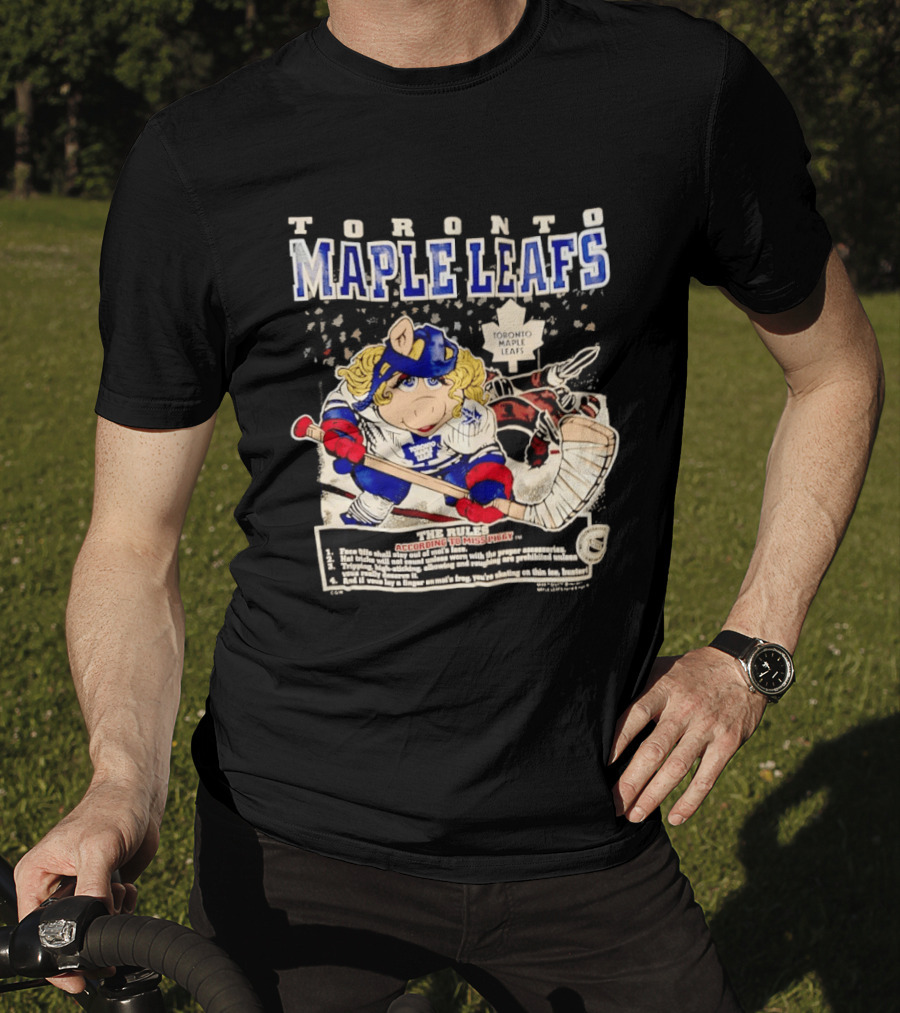 Toronto Maple Leafs Miss Piggy Hockey Collaboration With Iconic Rules And Goalie T-Shirt