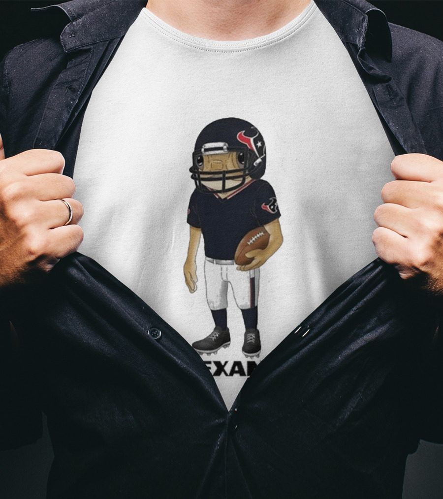 Bad Bunny Houston Texans Football Helmet Concho T-Shirt
