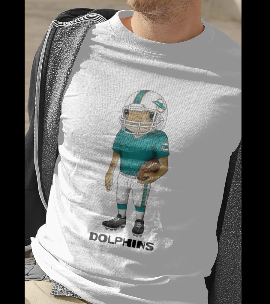 Bad Bunny Miami Dolphins Football Helmet Player Concho T-Shirt