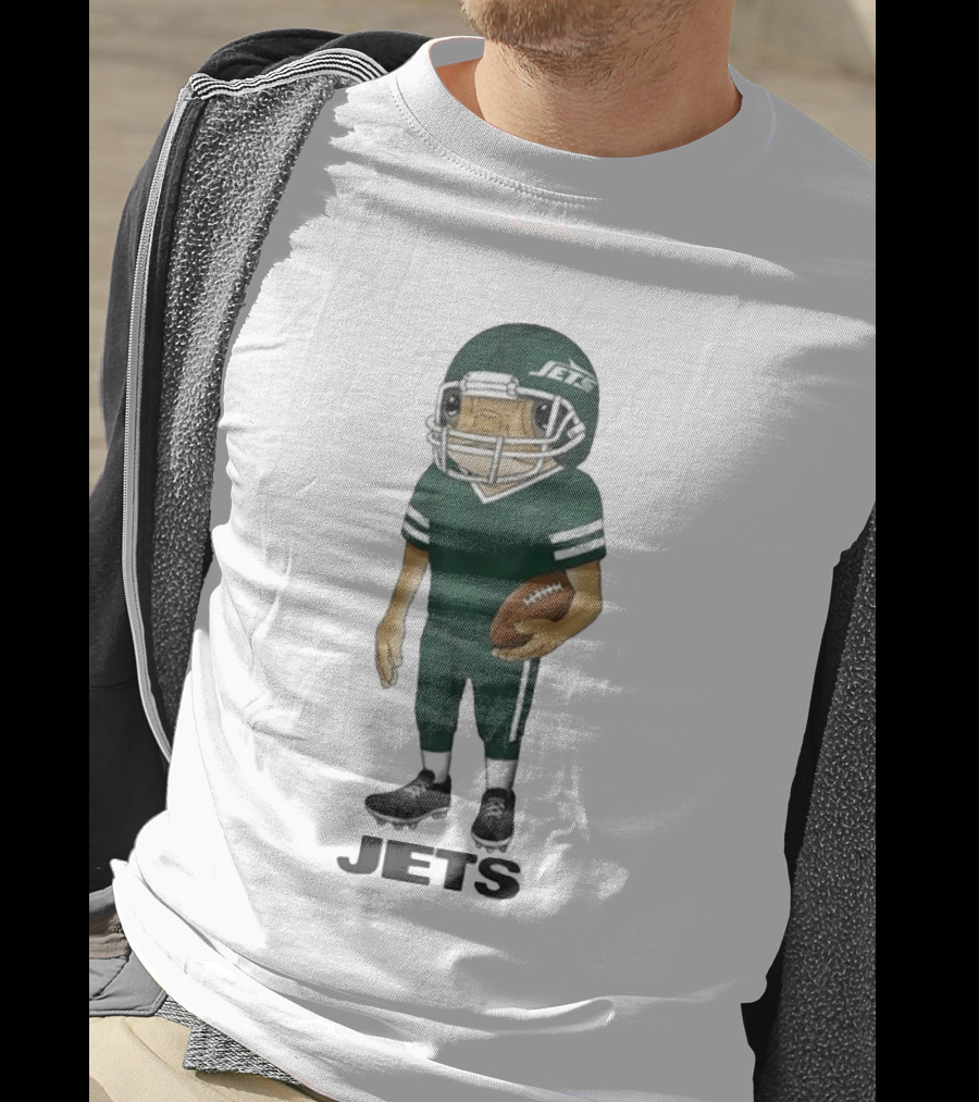 Bad Bunny New York Jets Cartoon Football Player T-Shirt