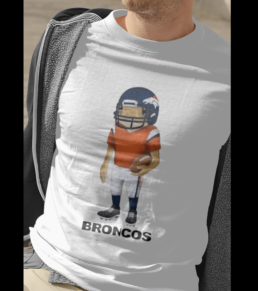 Bad Bunny X Denver Broncos Concho Collaboration Football Player T-Shirt