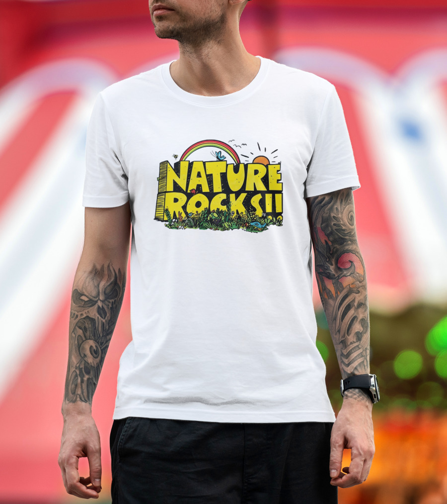 Nature Rocks Rainbow Sun Animals Plants T-Shirt