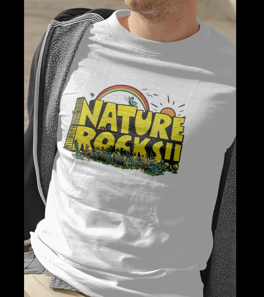 Nature Rocks Rainbow Sun Animals Plants T-Shirt