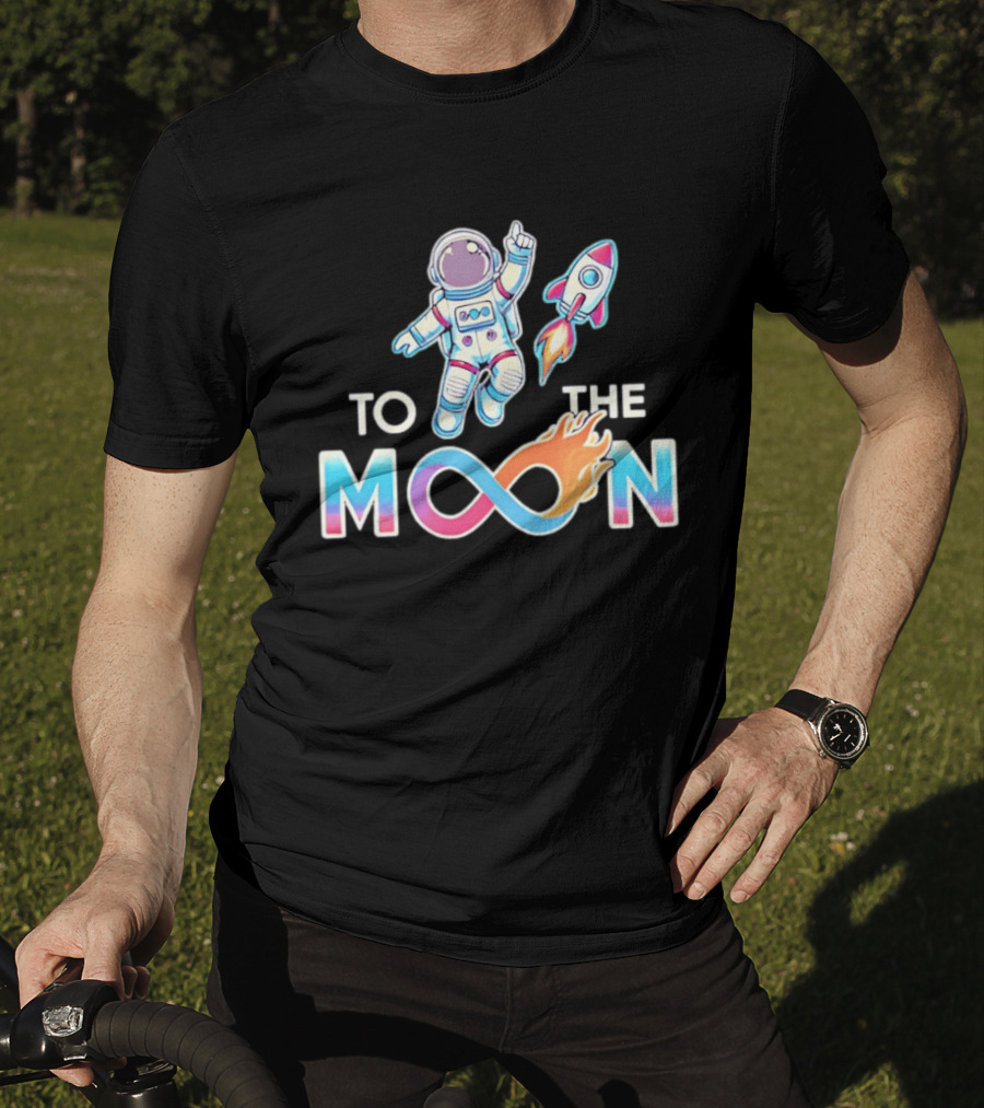 Astronaut Infinity Journey To The Moon With Rocket Flame T-Shirt