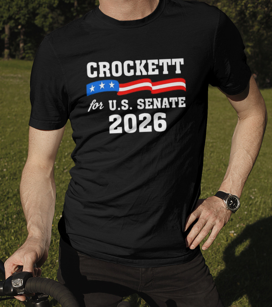 Crockett For U.S. Senate 2026 Stars And Stripes Campaign T-Shirt