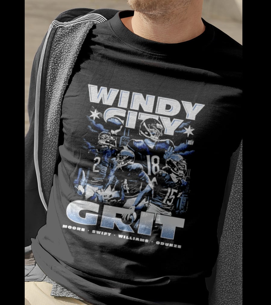 Windy City Grit Moore Swift Williams Odunze Chicago Legends T-Shirt