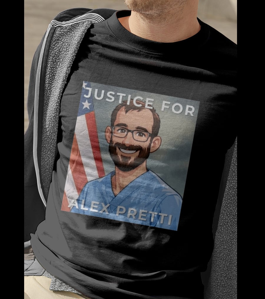 Justice For Alex Pretti Human Rights Protest Flag T-Shirt