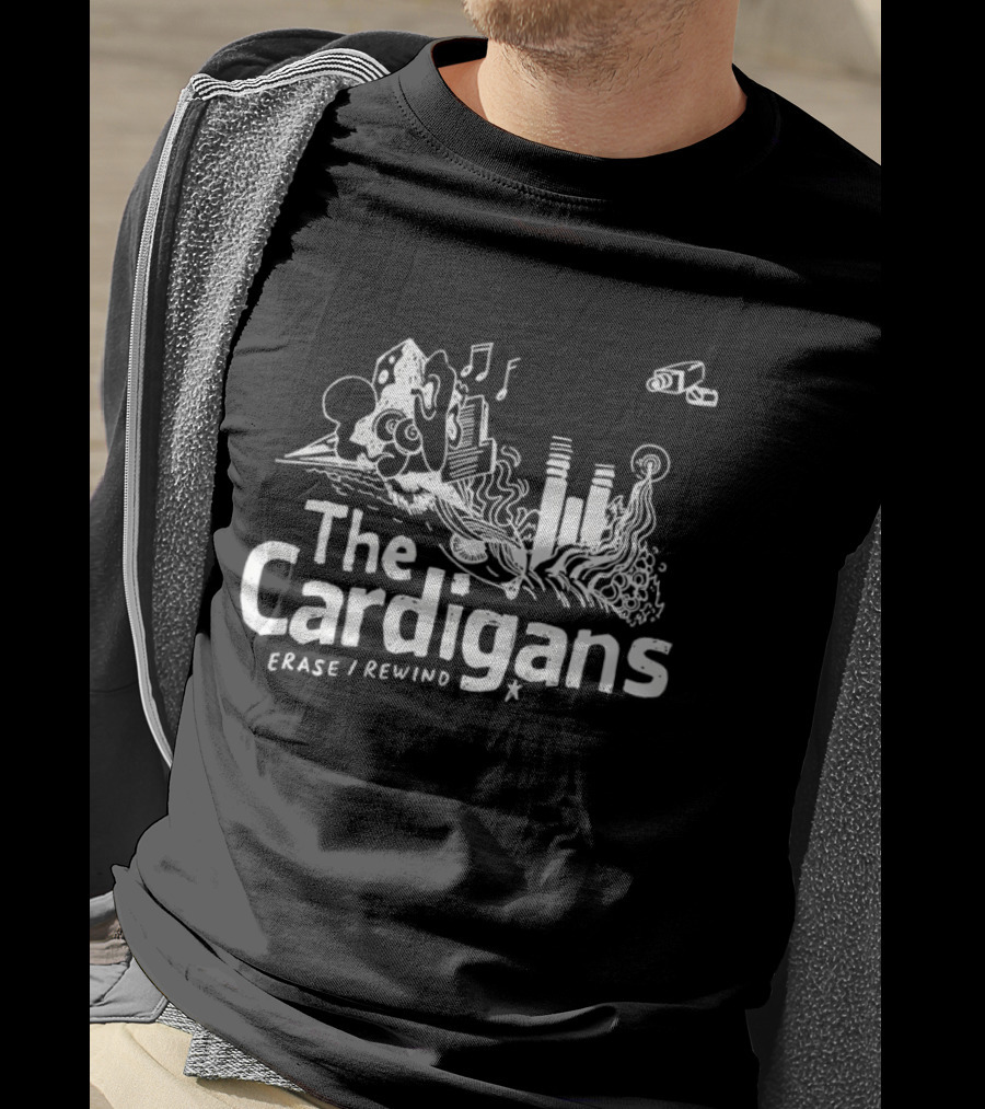 The Cardigans Erase Rewind Music Notes Cassette Tape T-Shirt