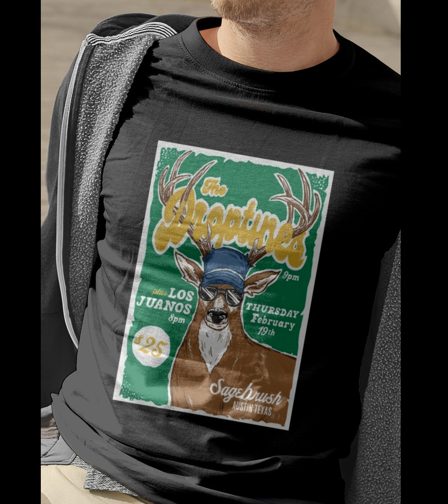 The Droptines Sagebrush Austin Texas Concert February 19 Plus Los Juanos 2026 T-Shirt