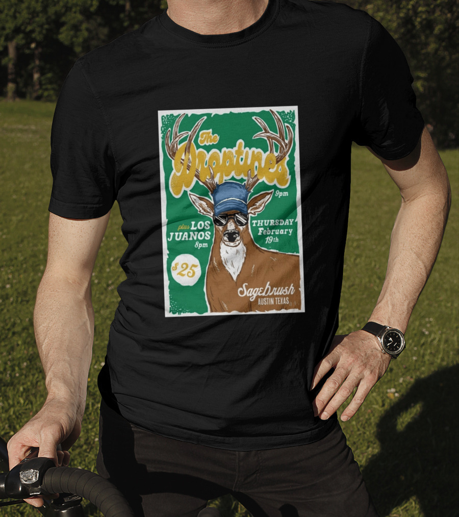 The Droptines Sagebrush Austin Texas Concert February 19 Plus Los Juanos 2026 T-Shirt