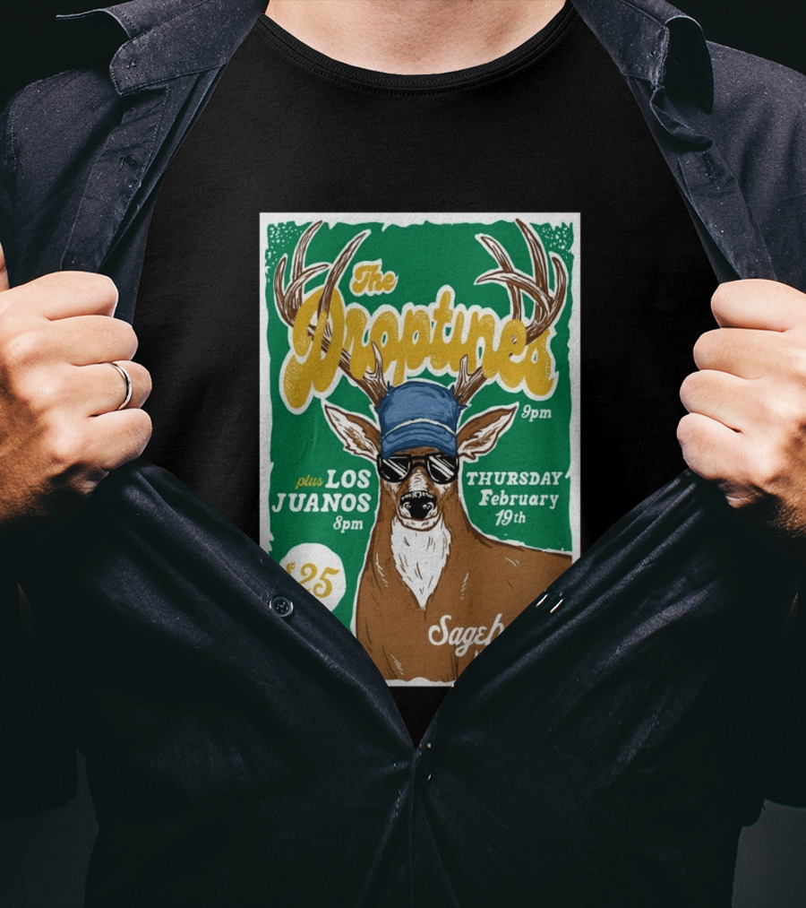 The Droptines Sagebrush Austin Texas Concert February 19 Plus Los Juanos 2026 T-Shirt