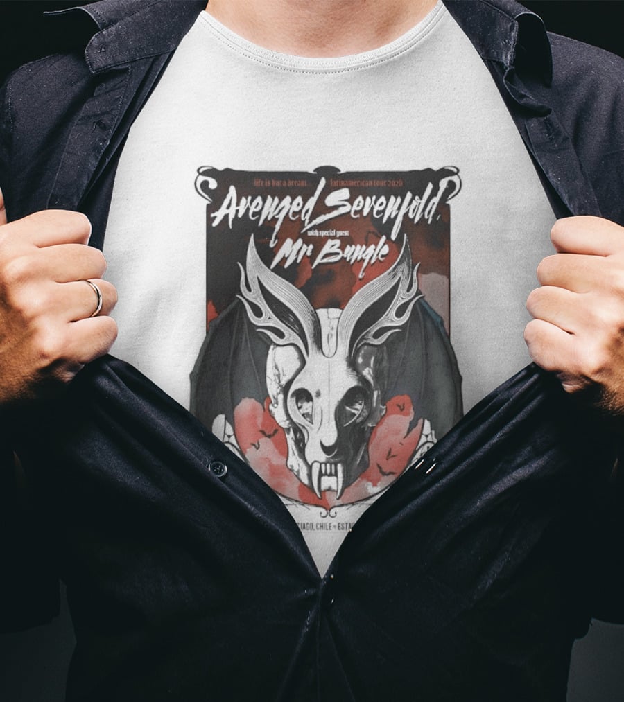 Avenged Sevenfold Mr Bungle North American Tour 2026 Bat Skull T-Shirt