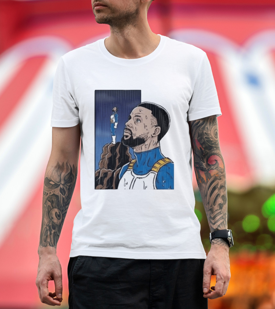 Dragon Ball Z Stephen Curry Vegeta Rainy Day Crossover T-Shirt