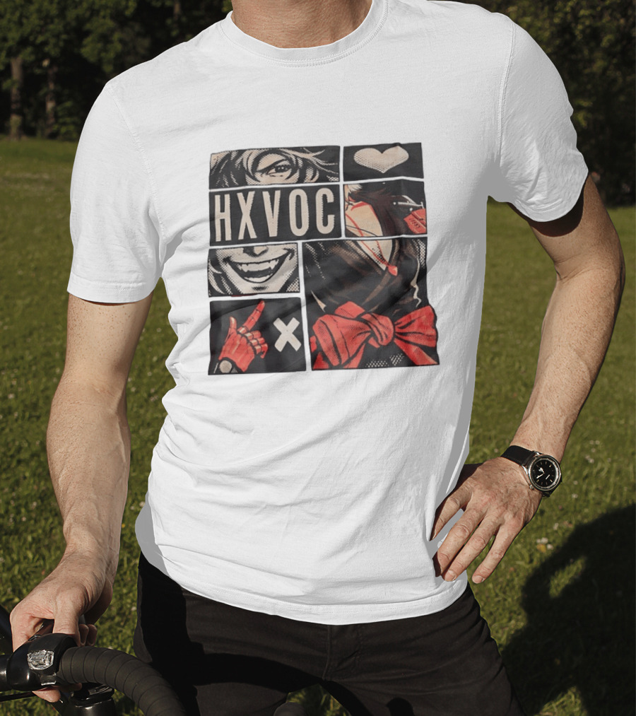 HXVOC Anime Manga Style Bold Red And Black T-Shirt