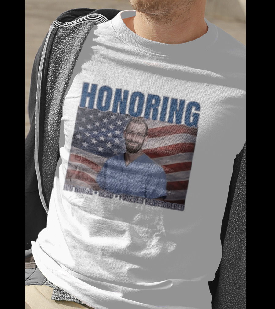 Honoring ICU Nurse Hero Forever Remembered American Flag T-Shirt