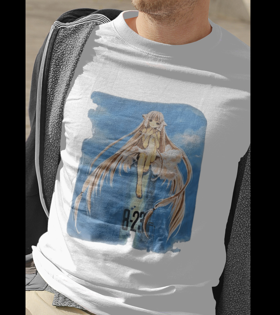8 23 Chobits Anime Character Sitting Clouds T-Shirt