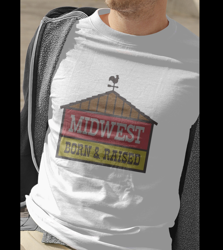 Midwest Born And Raised Weather Vane Symbol United State Of Indiana T-Shirt