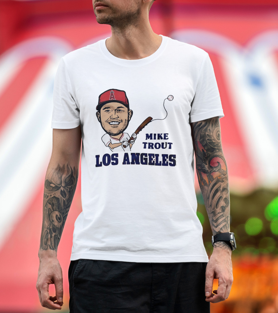 Mike Trout Los Angeles Angels Baseball Caricature T-Shirt