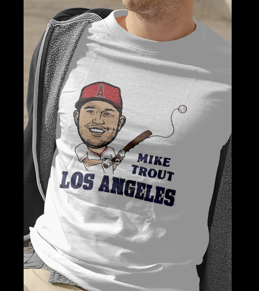 Mike Trout Los Angeles Angels Baseball Caricature T-Shirt