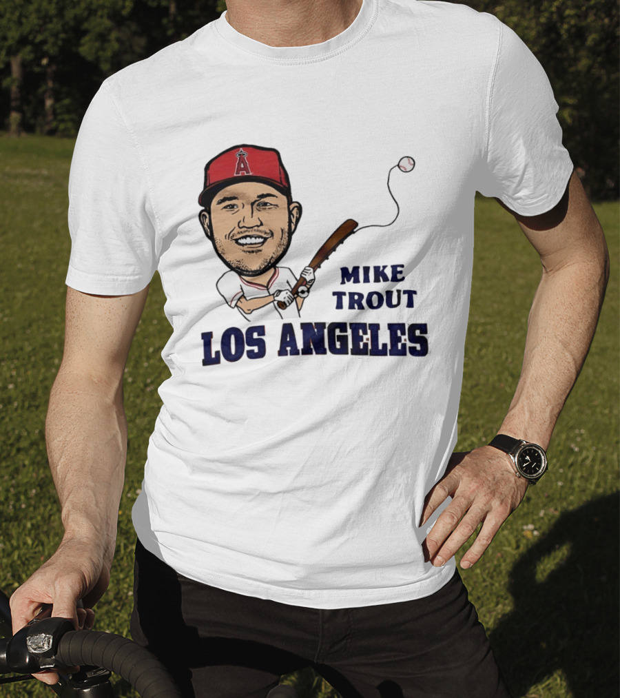Mike Trout Los Angeles Angels Baseball Caricature T-Shirt