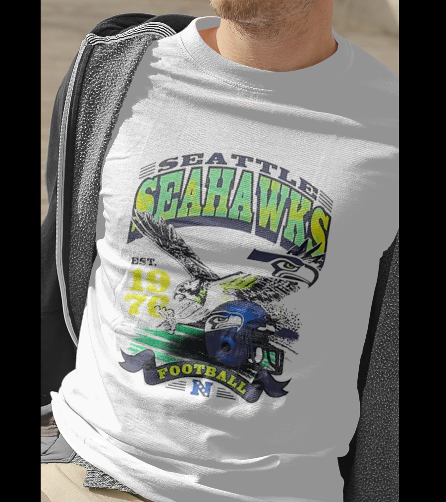 Seattle Seahawks Est. 1976 Football Puget Sound Champs Retro Helmet And Hawk T-Shirt