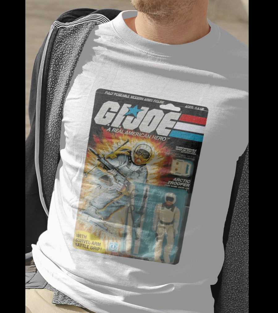 GIJoe A Real American Hero Arctic Trooper Snow Job Action Figure Vintage Packaging T-Shirt