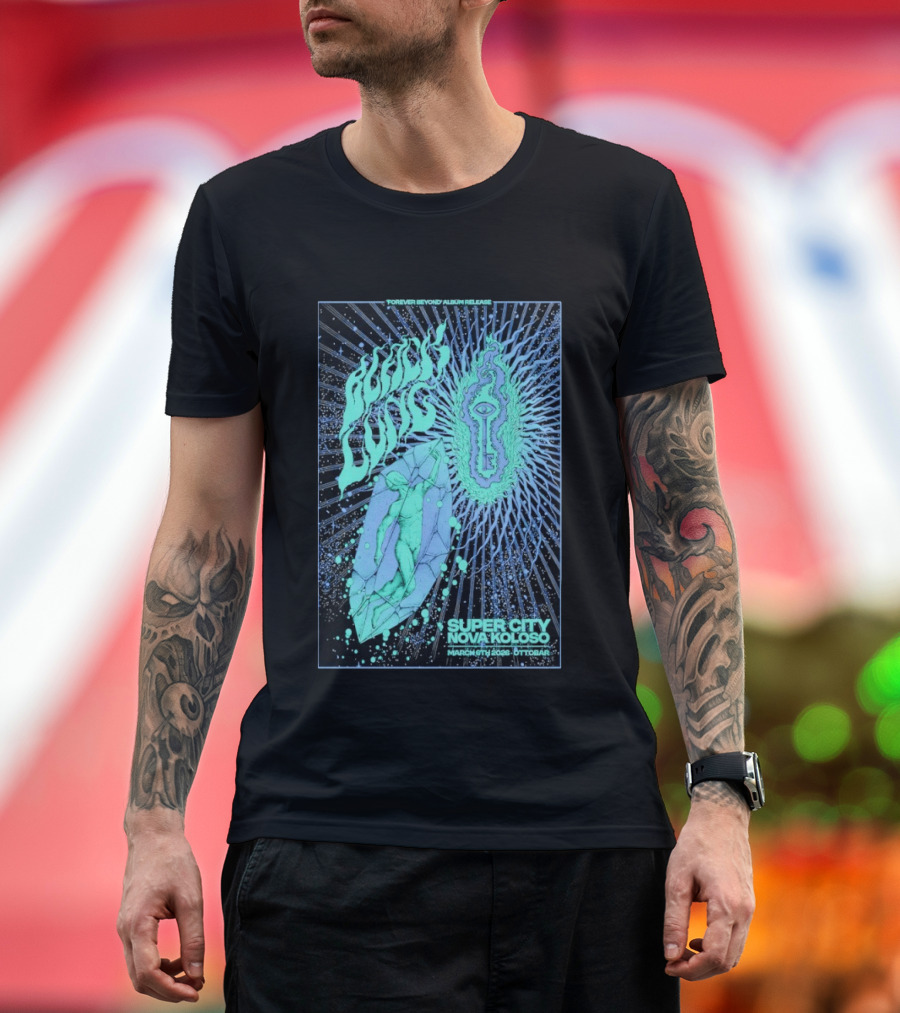 Black Lung Forever Beyond Album Release Super City Novokoloso Mar 6 2026 Widget Person Keyhole Vision Cosmos T-Shirt