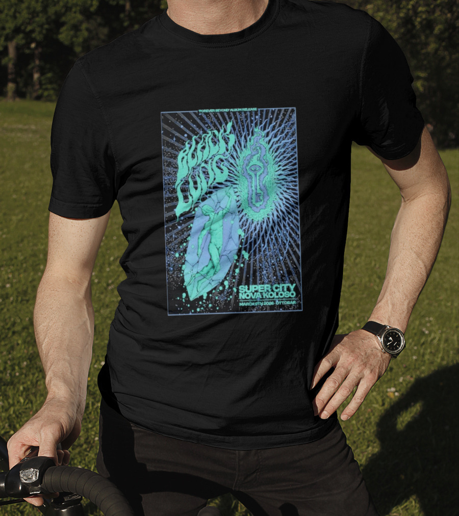 Black Lung Forever Beyond Album Release Super City Novokoloso Mar 6 2026 Widget Person Keyhole Vision Cosmos T-Shirt