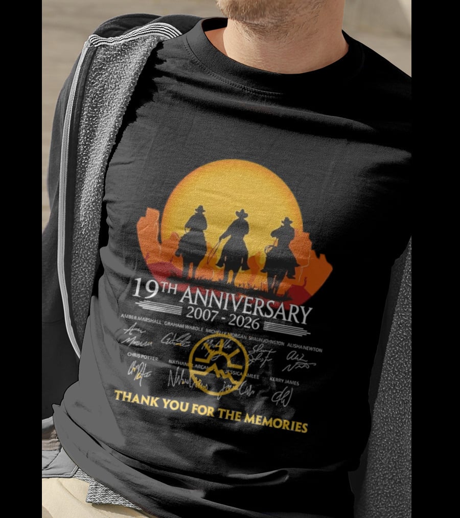 Heartland 19th Anniversary 2007 2026 Thank You For The Memories Cowboy T-Shirt