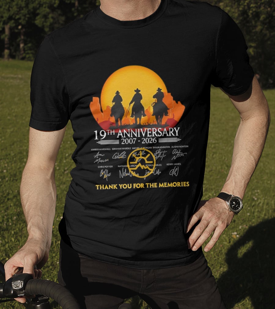 Heartland 19th Anniversary 2007 2026 Thank You For The Memories Cowboy T-Shirt