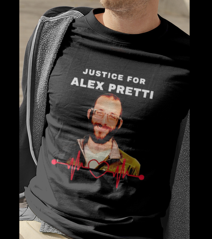 Justice For Alex Pretti Nurse Awareness Advocacy Heartbeat T-Shirt