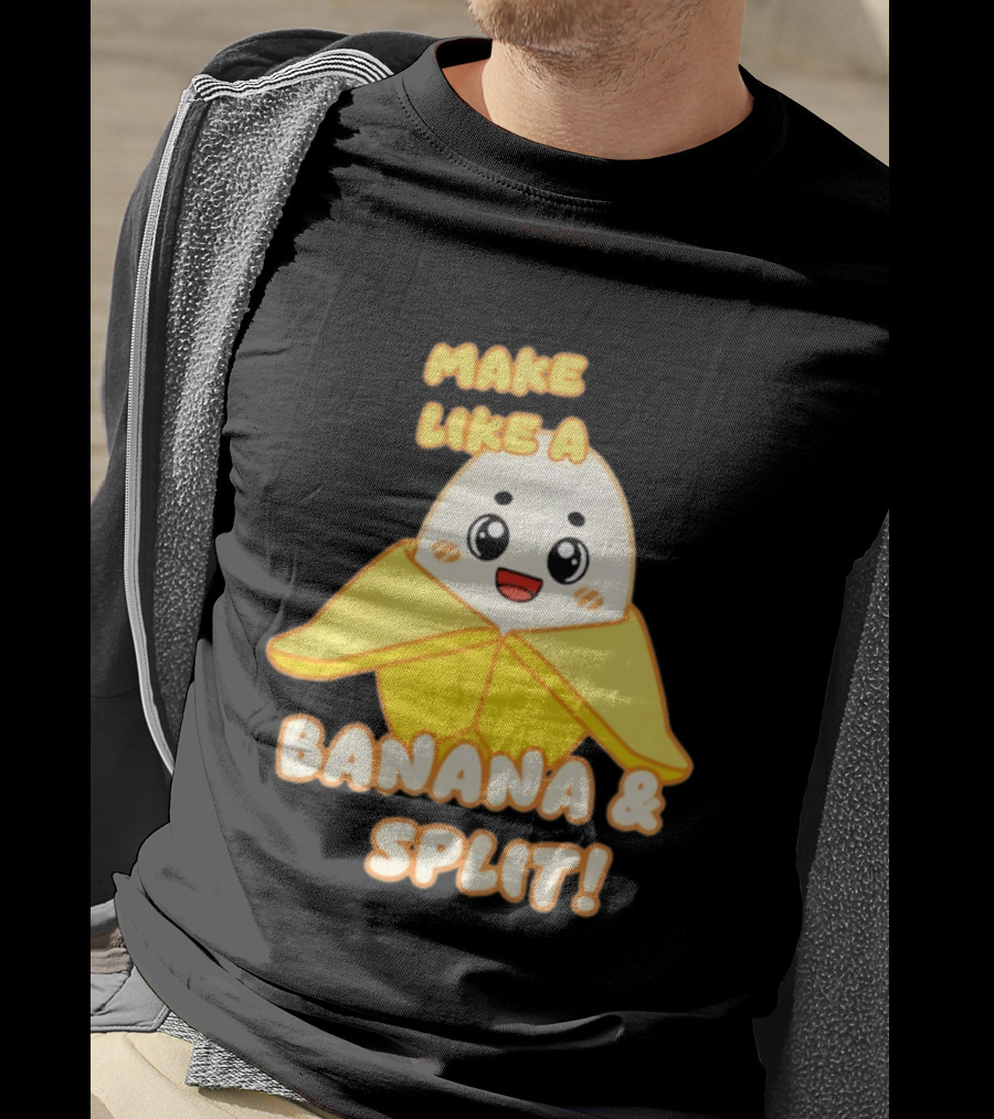 LankyBox Banany Make Like A Banana And Split Cute Cartoon T-Shirt