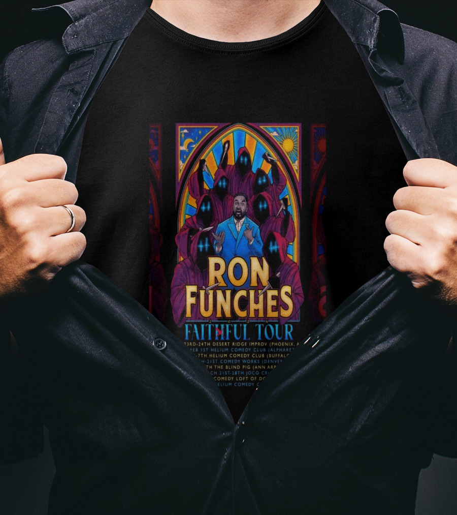 Ron Funches Faithful Tour 2026 Comedy Club Dates Helium Joco Cruise T-Shirt