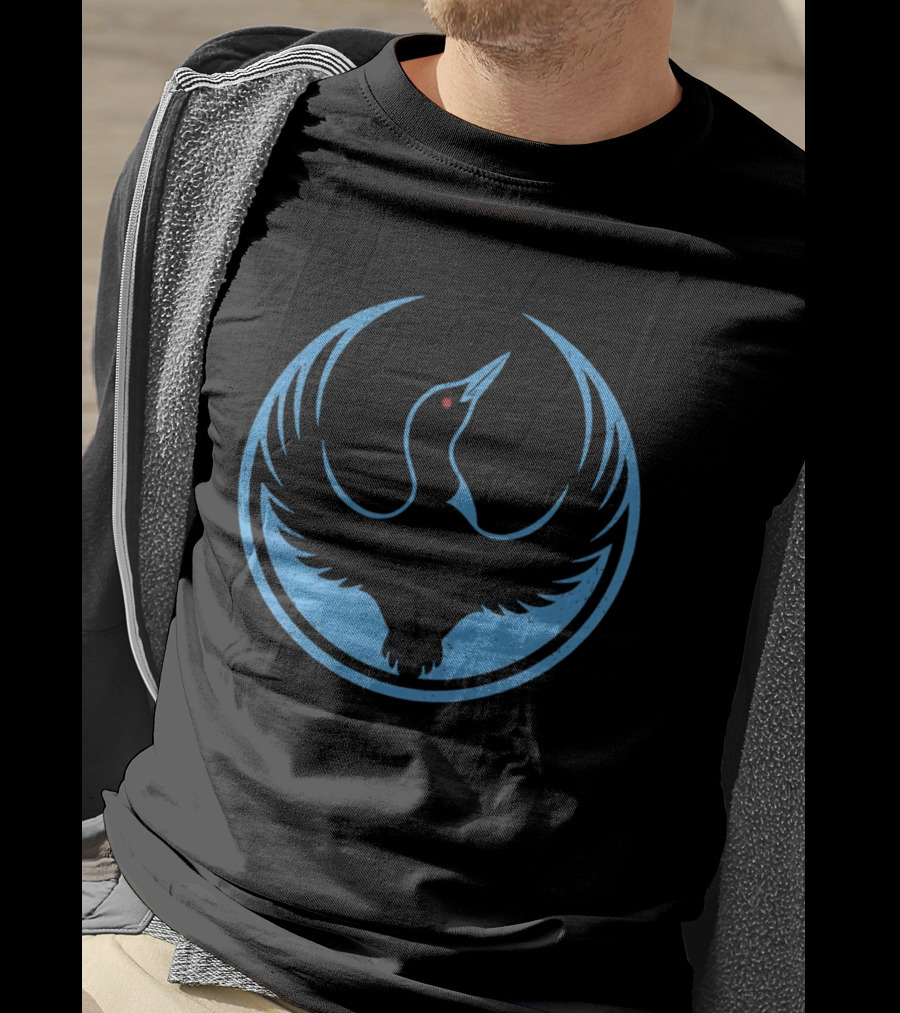 Minnesota Rebel Alliance Loon Symbol Blue Circular T-Shirt