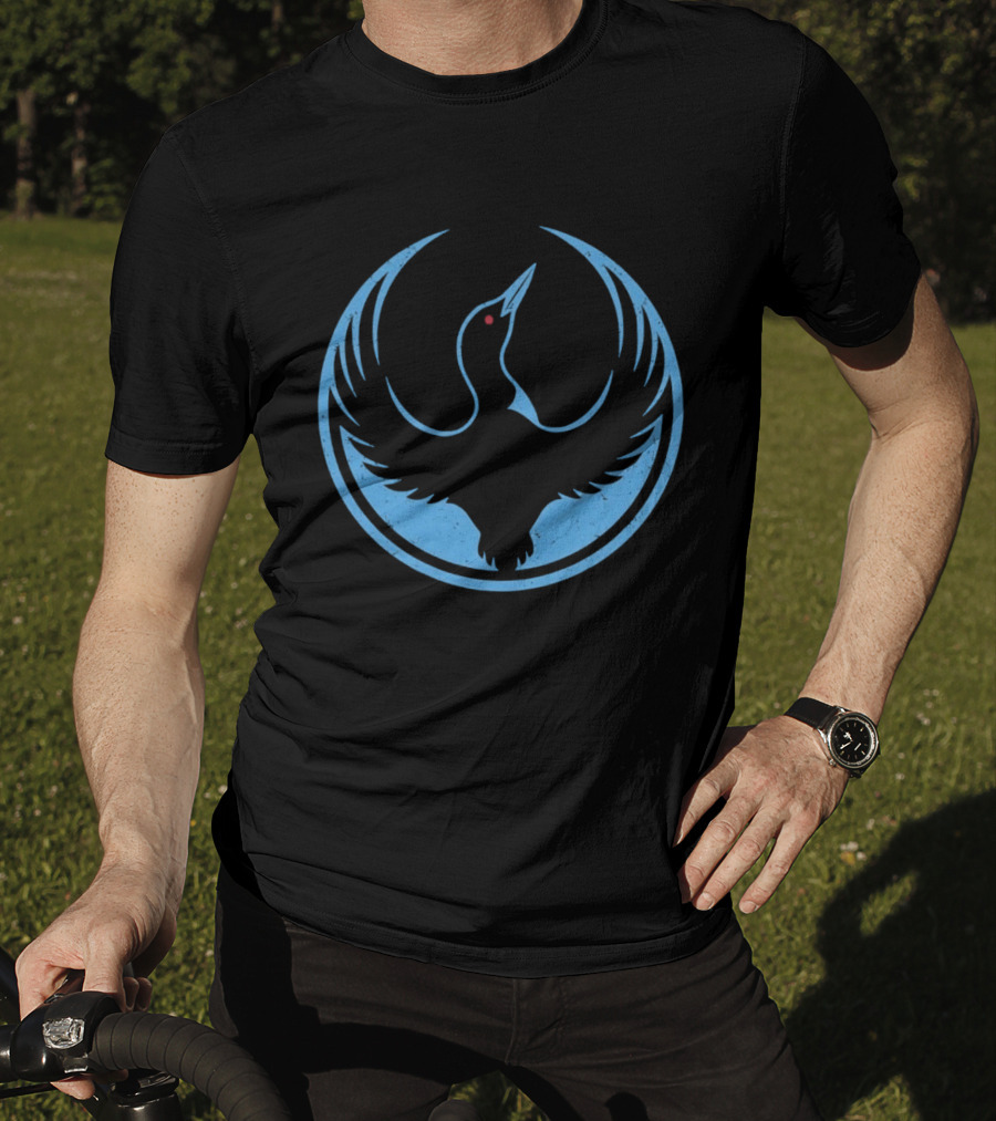 Minnesota Rebel Alliance Loon Symbol Blue Circular T-Shirt