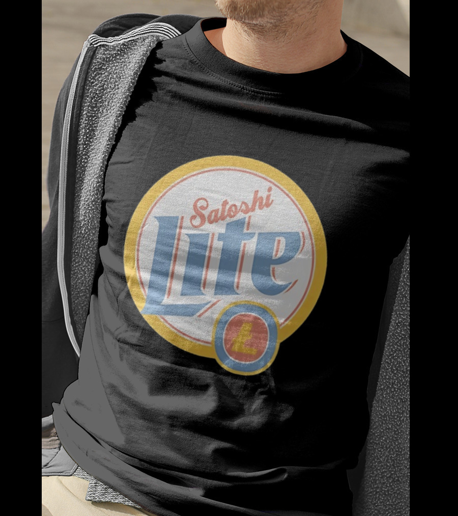 Satoshi Lite Cryptocurrency Logo Style With Litecoin T-Shirt