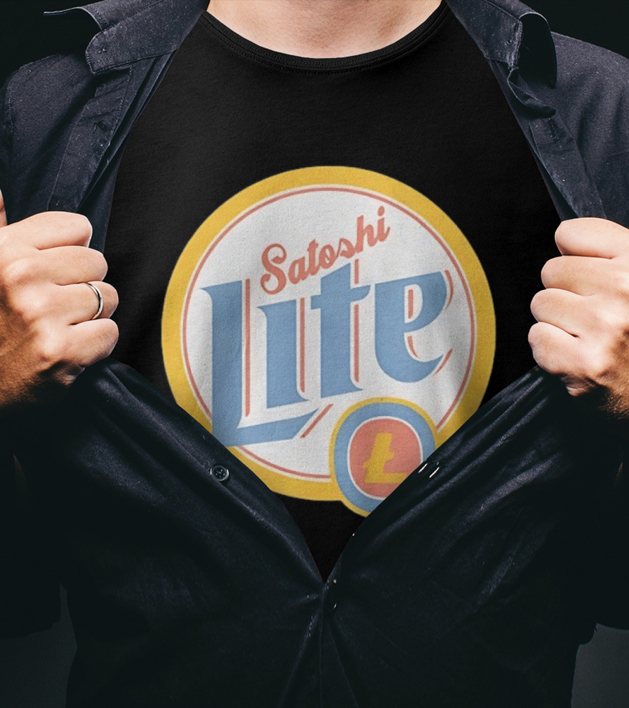 Satoshi Lite Cryptocurrency Logo Style With Litecoin T-Shirt
