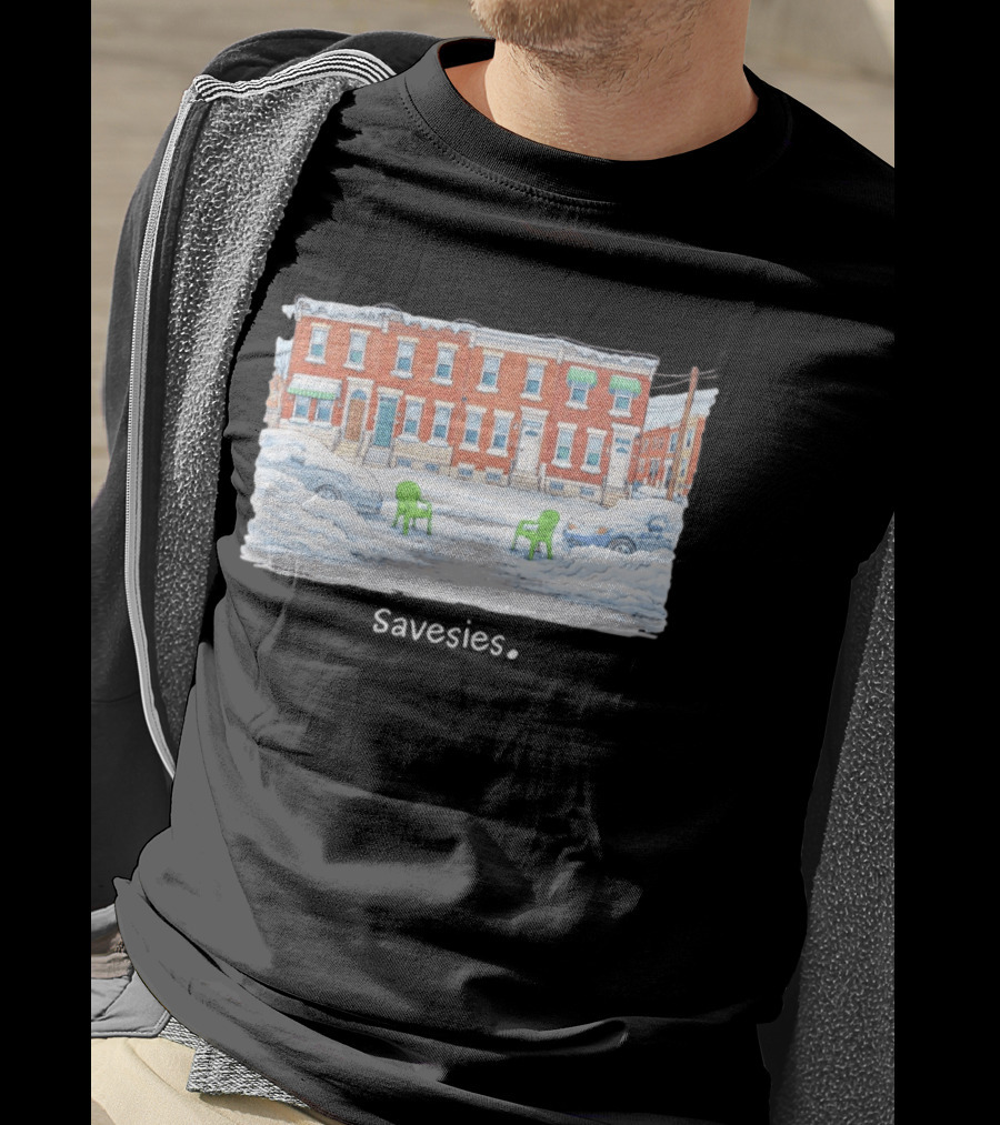 Savesies Don't Fucking Move Snowy Street Chairs T-Shirt
