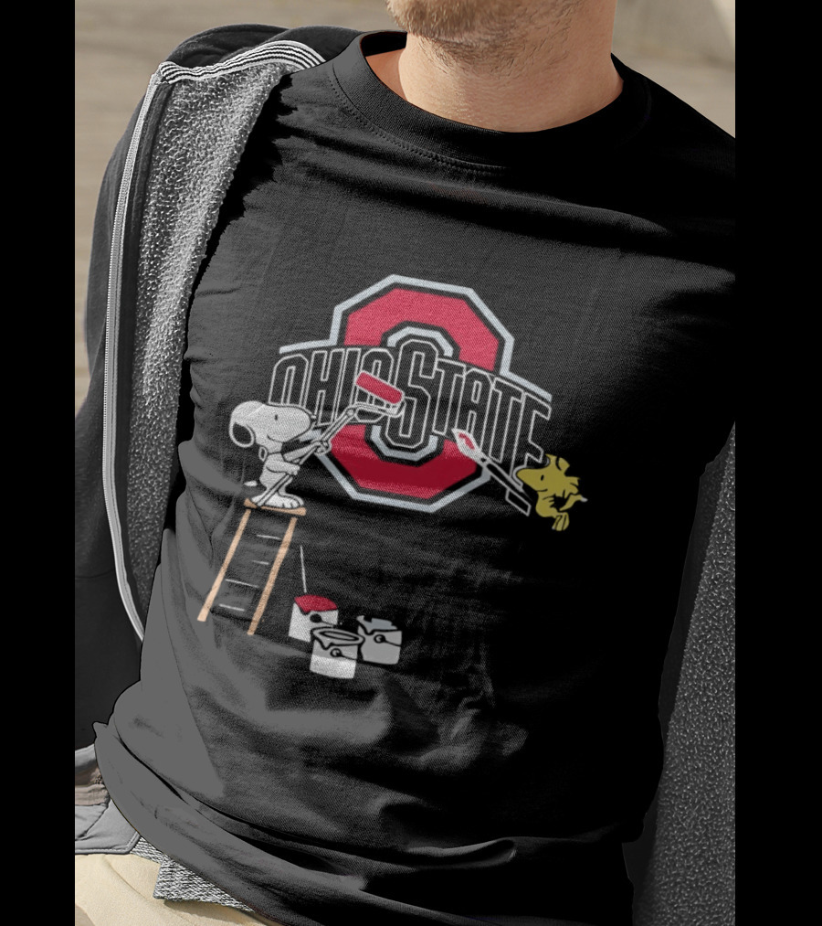 Snoopy Woodstock Ohio State Buckeyes Painting Adventure T-Shirt