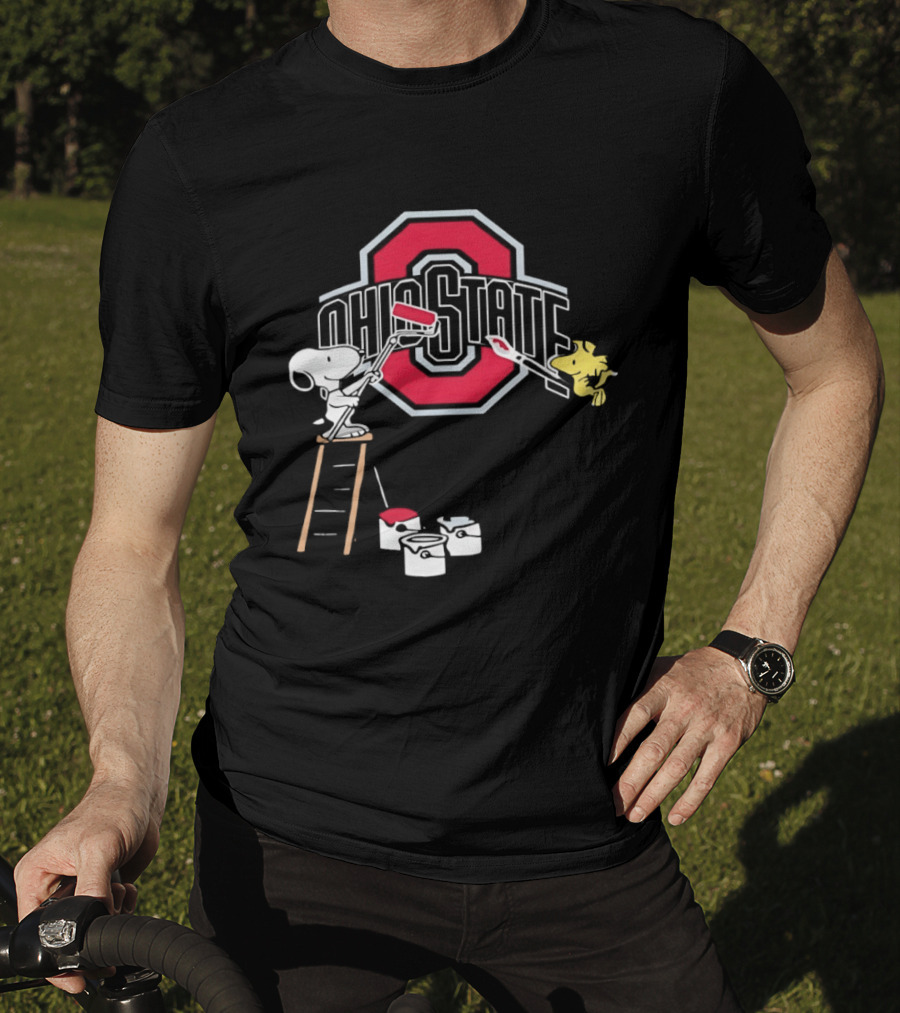 Snoopy Woodstock Ohio State Buckeyes Painting Adventure T-Shirt