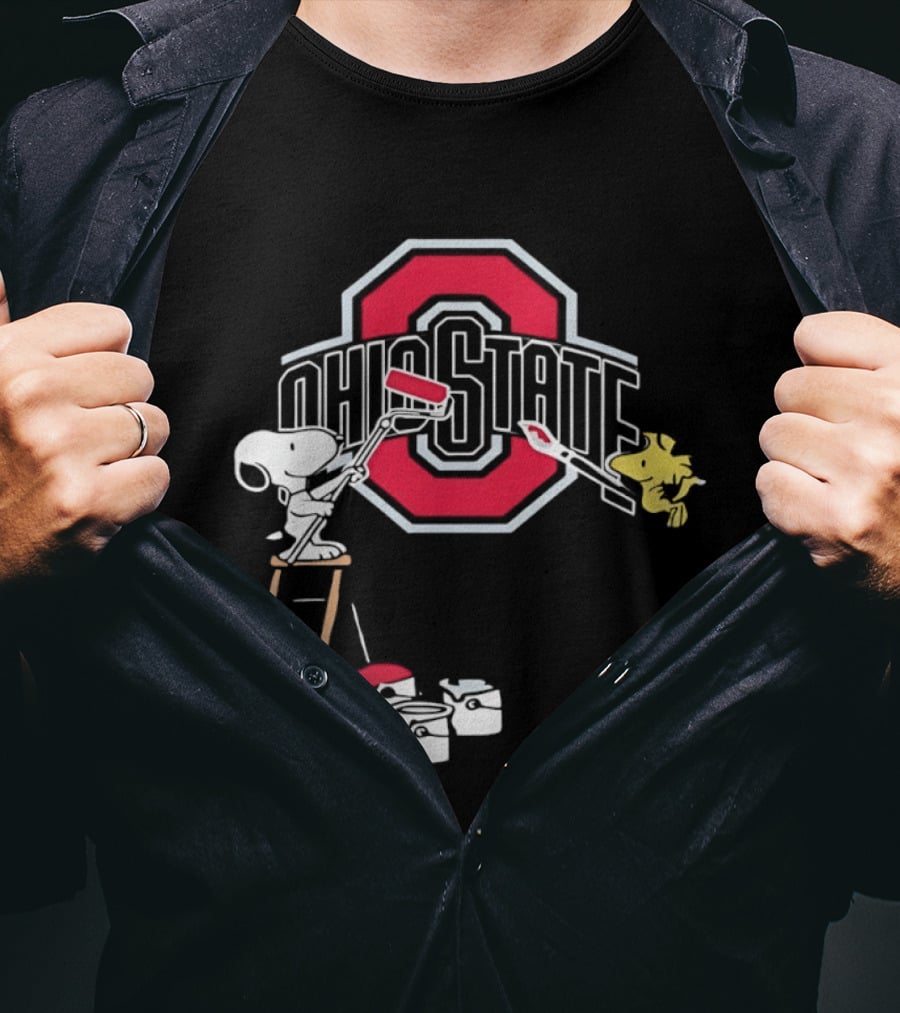 Snoopy Woodstock Ohio State Buckeyes Painting Adventure T-Shirt
