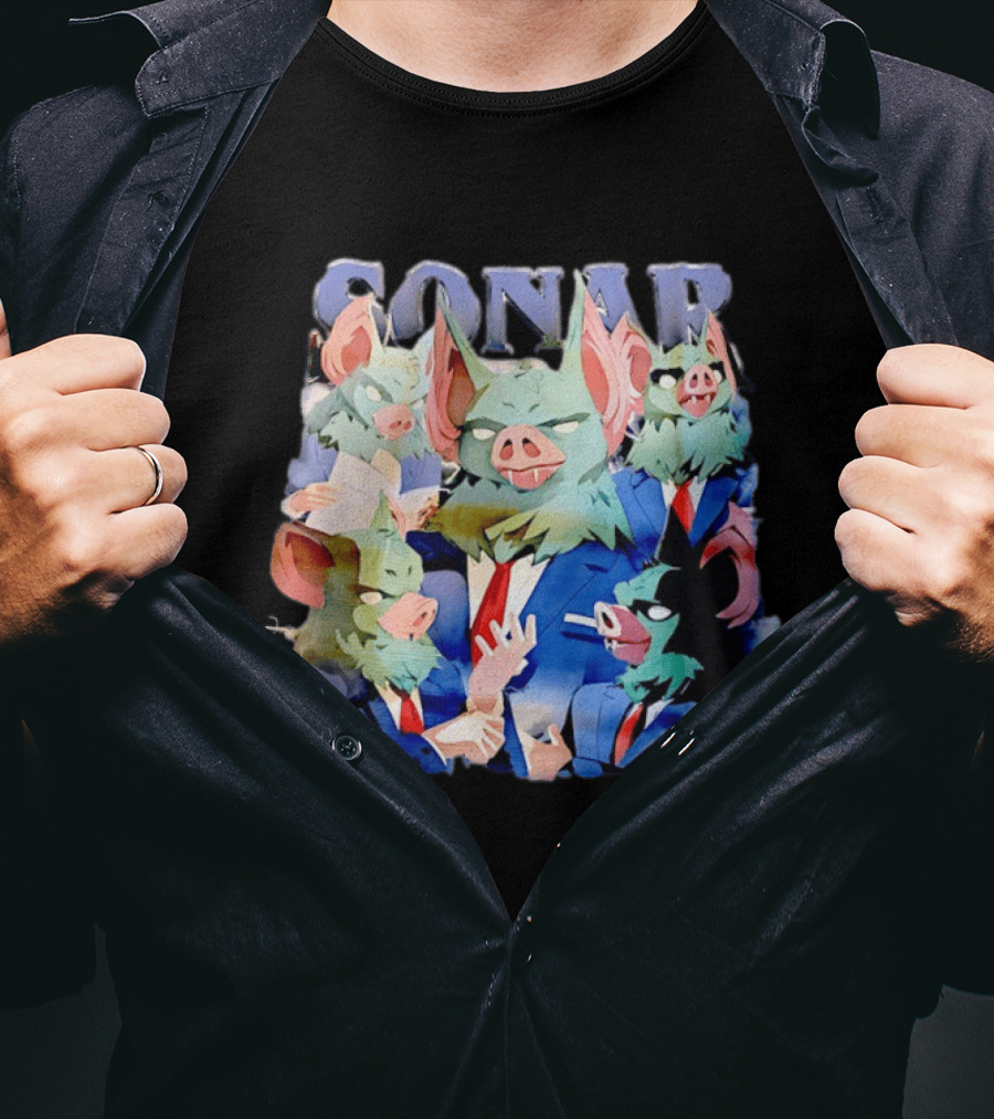 SONAR Dispatch Video Game Bat Characters Smoking Suits T-Shirt