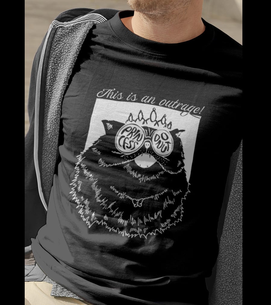 Princess Glasses Cat This Is An Outrage T-Shirt