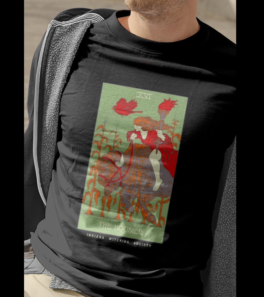 Women Riding Bison The Hoosier XVI Indiana Witching Society T-Shirt