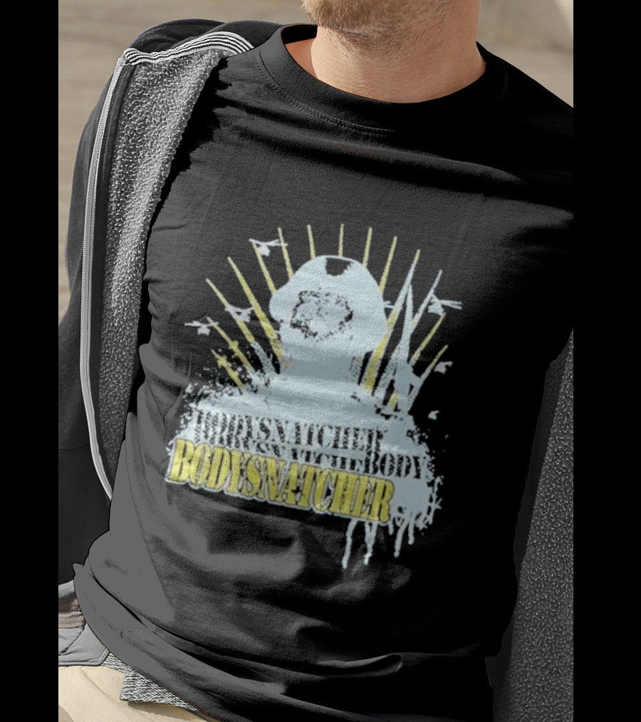 Bodysnatcher Helicopter Pilot Silhouette Sunburst T-Shirt