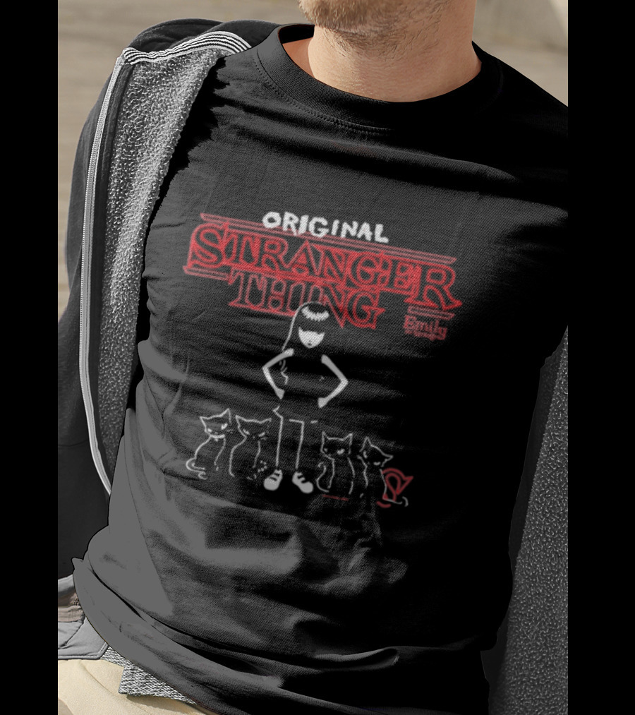 Original Stranger Thing Emily The Strange With Cats Collaboration T-Shirt