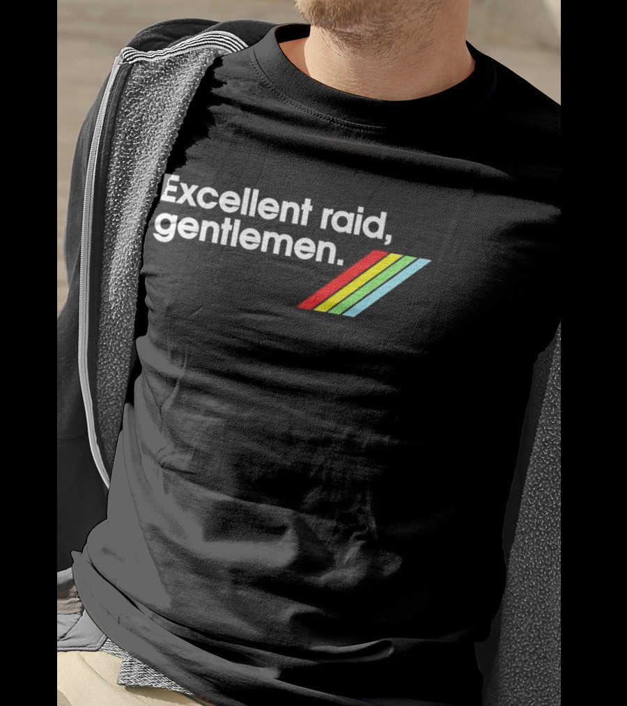 Excellent Raid Gentlemen ARC Raiders Retro Rainbow Stripes T-Shirt