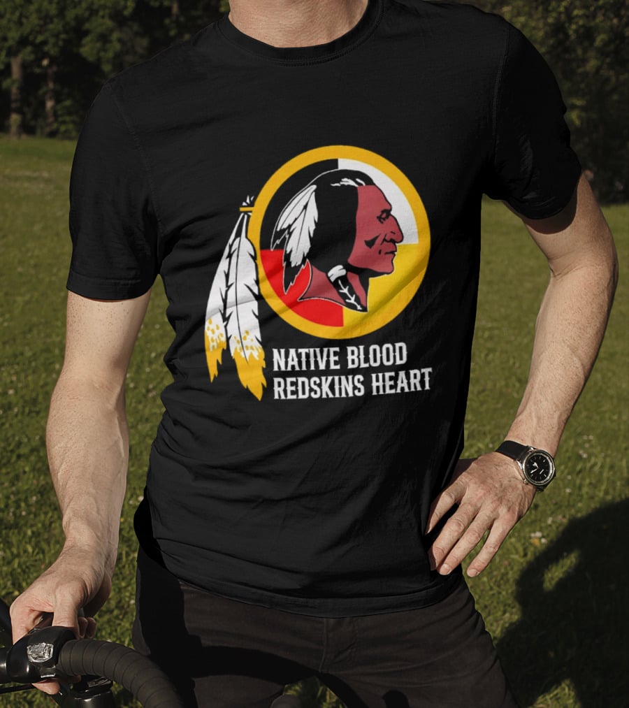Native Blood Redskins Heart Washington Commanders T-Shirt