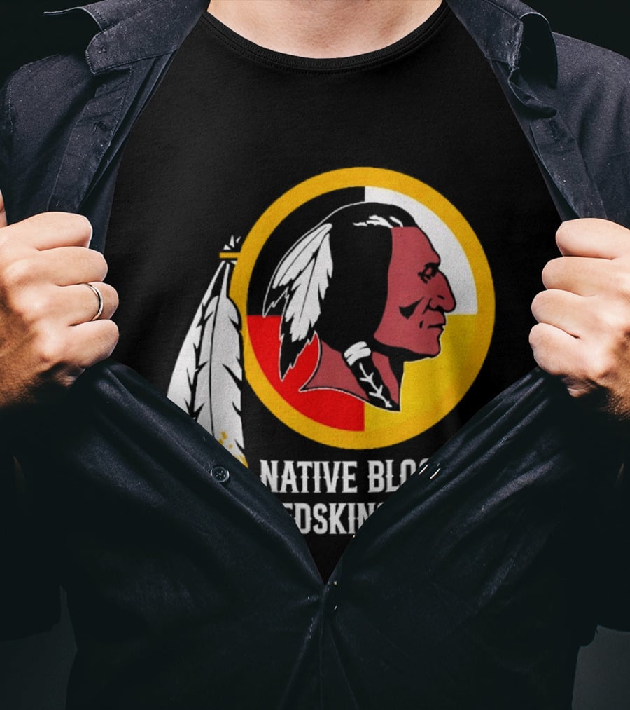 Native Blood Redskins Heart Washington Commanders T-Shirt